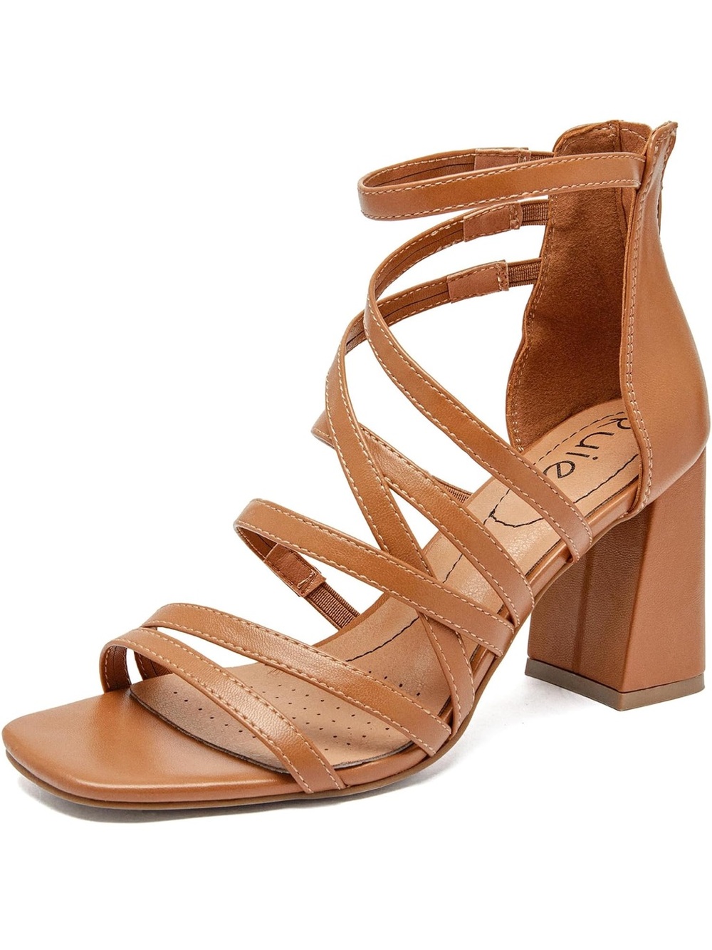 Ruiee Strappy Block Heel Sandals in Tan